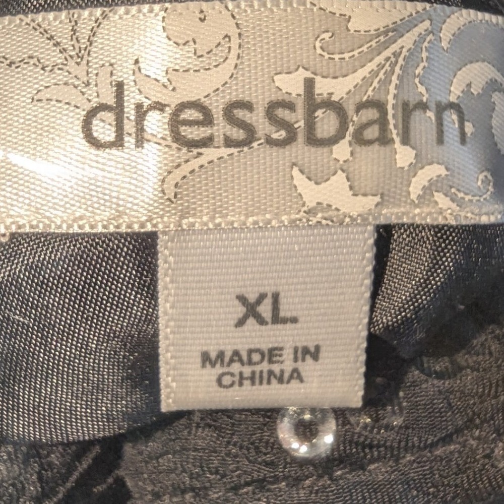 Dressbarn Womens XL Black Crinkle Sequin Open Front Jacket Evening 3/4 Sleeve - Picture 6 of 8